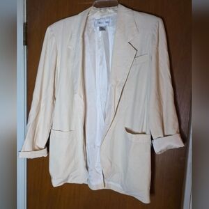 Louise Paris 100% Silk Blazer Cream Size M
